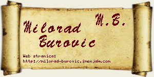 Milorad Burović vizit kartica